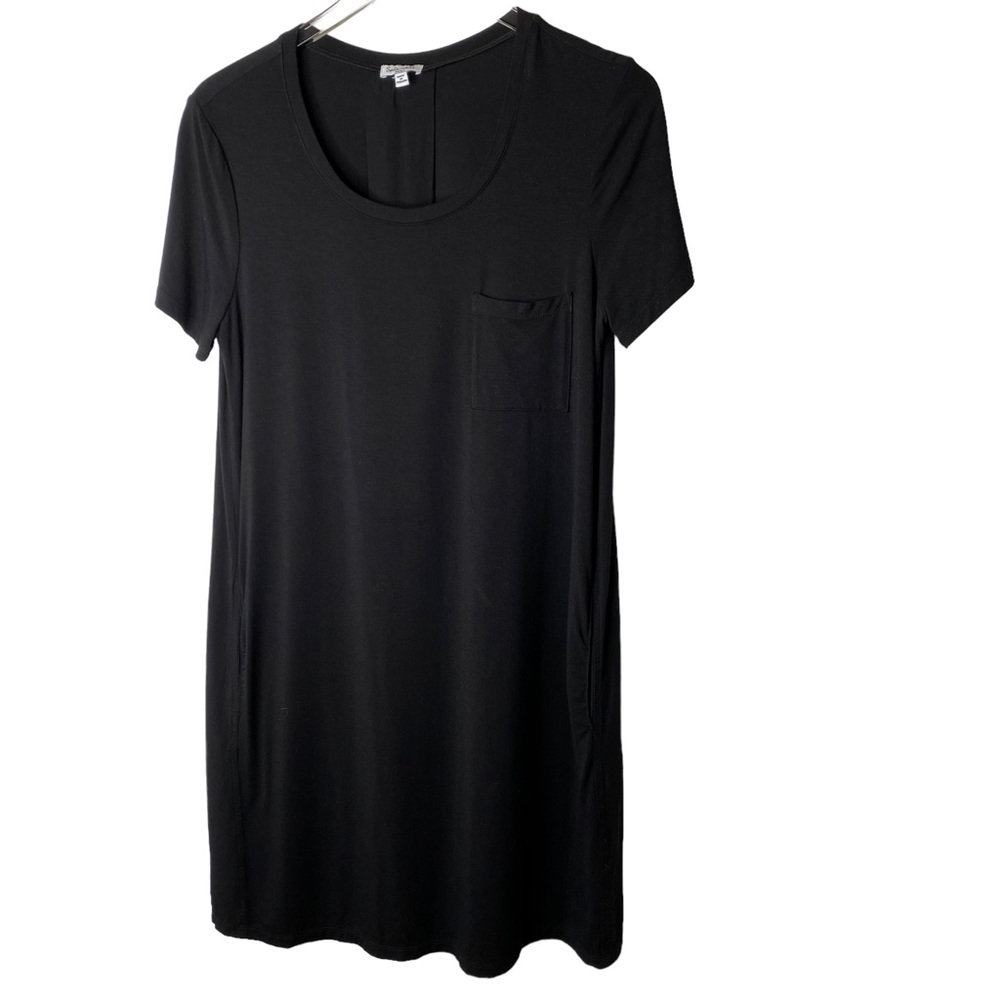 Splendid Charli T-shirt MIDI Dress Pockets Black Size Small - Picture 4 of 11